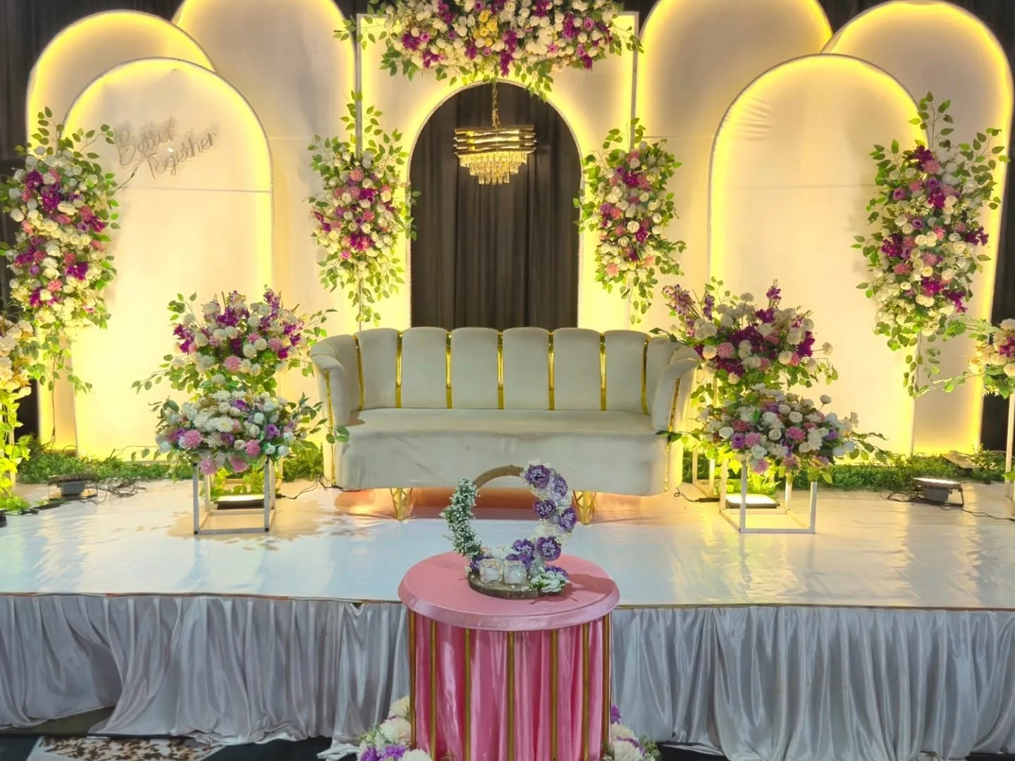 Marriage Stage Lavender Theme, Wedding Moments, Lobo Events Karkala