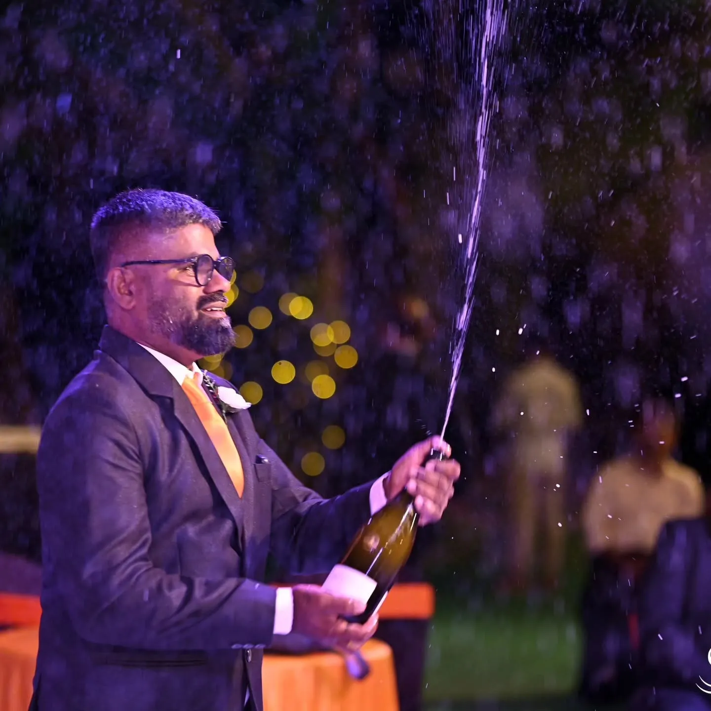 Naveen Lobo Celebrating With Champagne, Parties & Celebrations, Lobo Events Karkala
