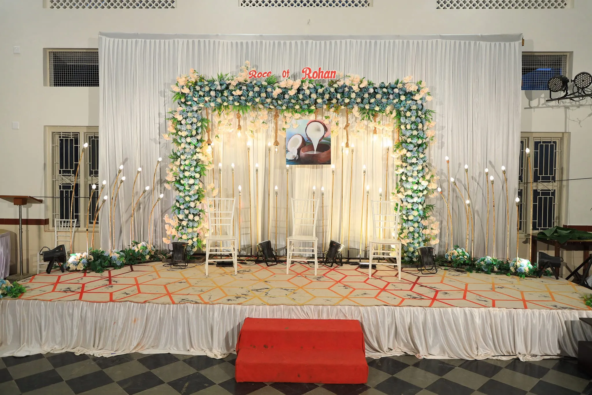 Roce Stage Decor, Roce Ceremony, Lobo Events Karkala
