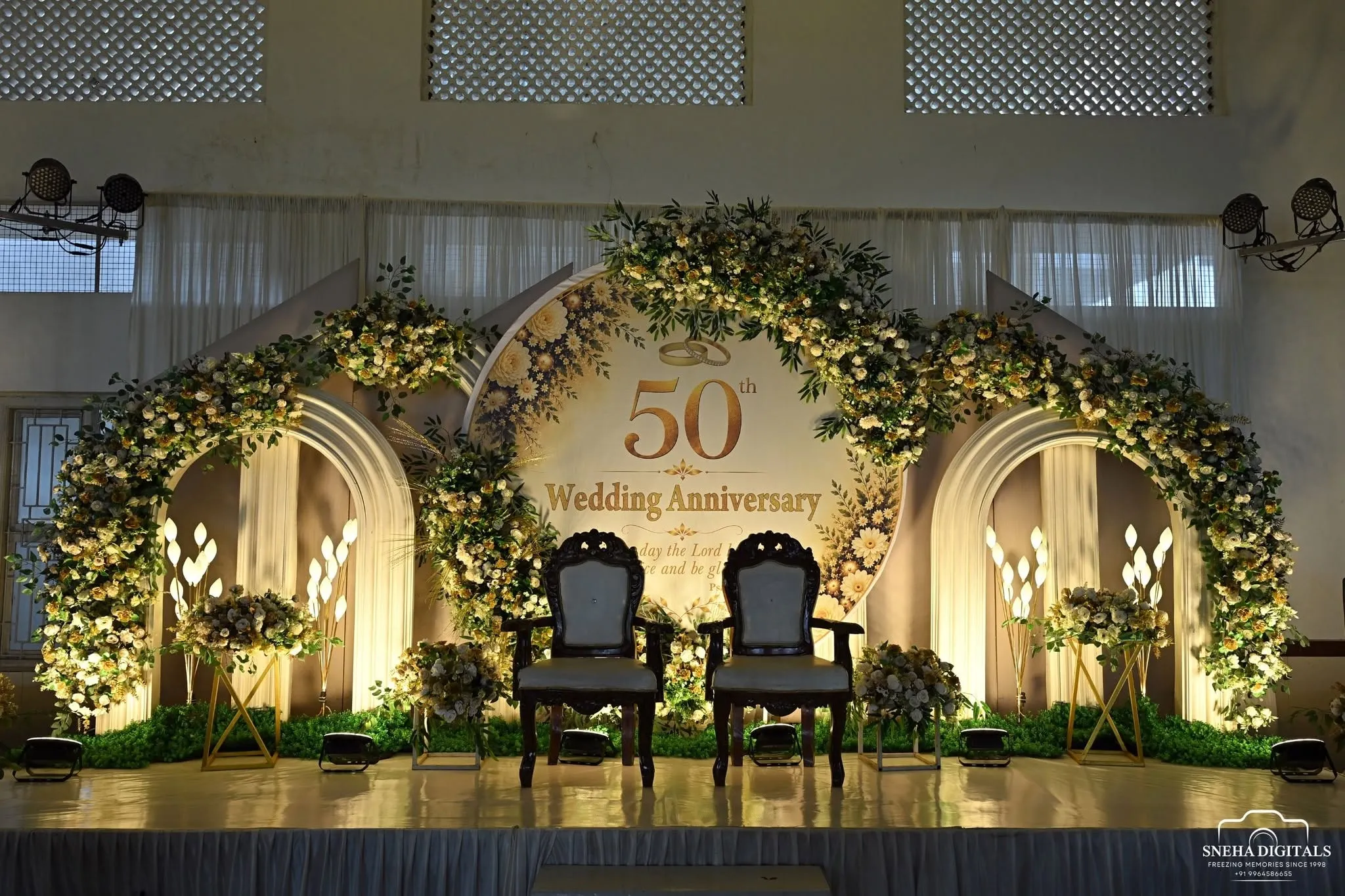 50 Years Wedding Anniversary Stage, Anniversary Celebrations, Lobo Events Karkala