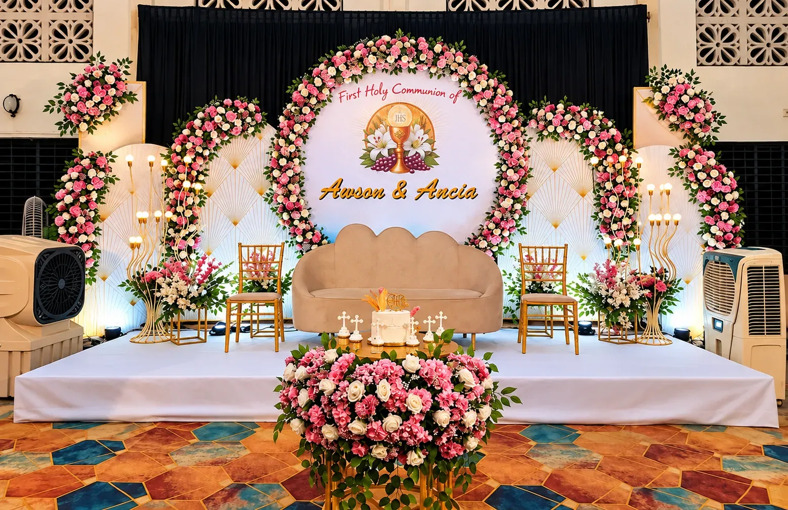 First Holy Communion Stage, Holy Communion & Baptism, Lobo Events Karkala