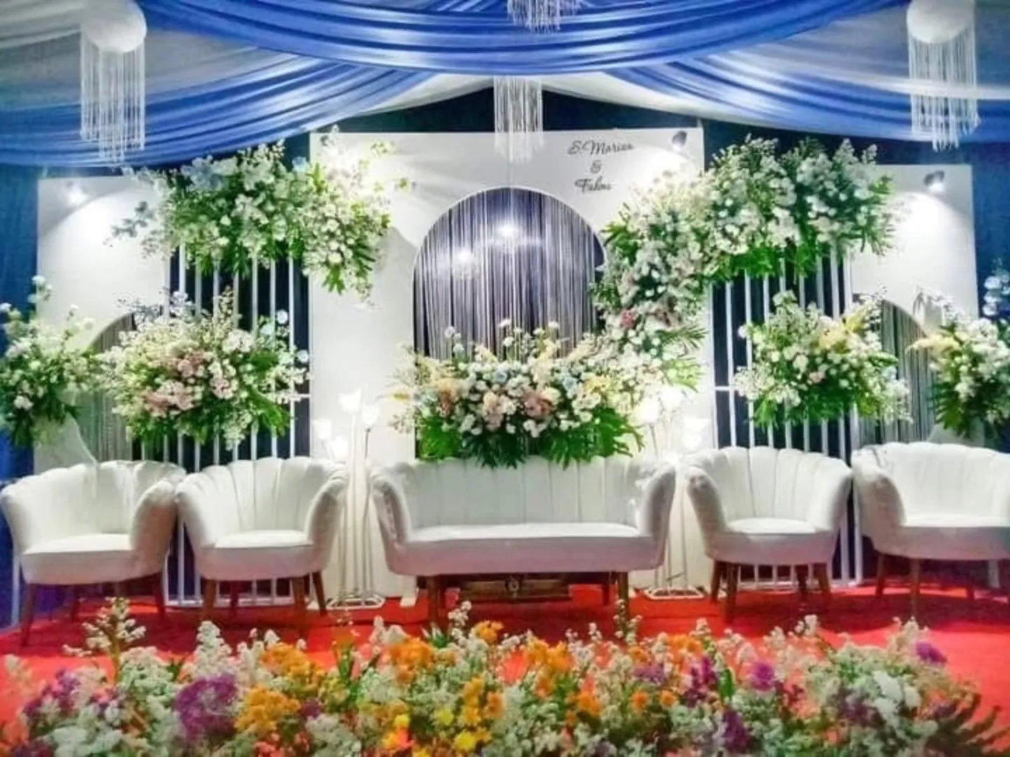 Marriage Stage Blue Theme, Wedding Moments, Lobo Events Karkala