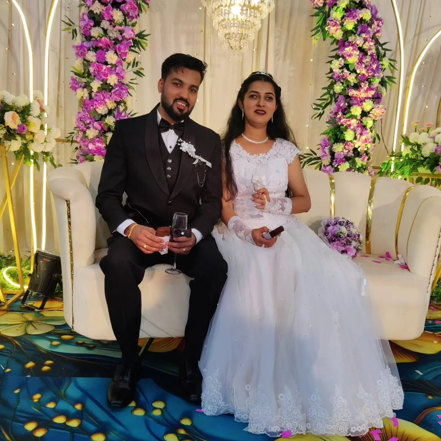 Marriage Stage Couple, Wedding Moments, Lobo Events Karkala