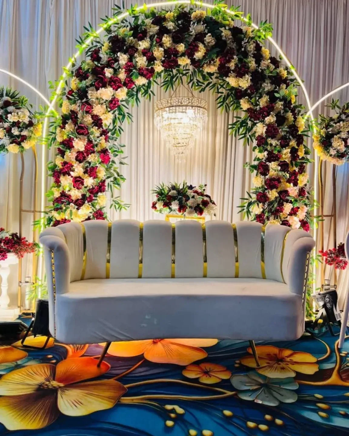 Marriage Stage Sofa Seating, Wedding Moments, Lobo Events Karkala