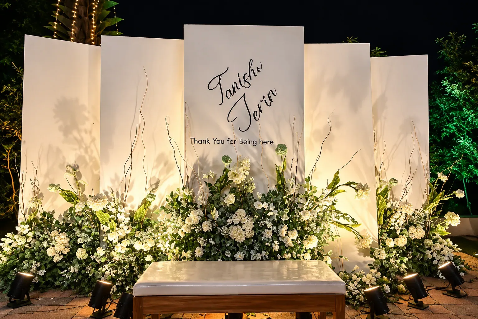 Outdoor Reception Backdrop, Wedding Moments, Lobo Events Karkala