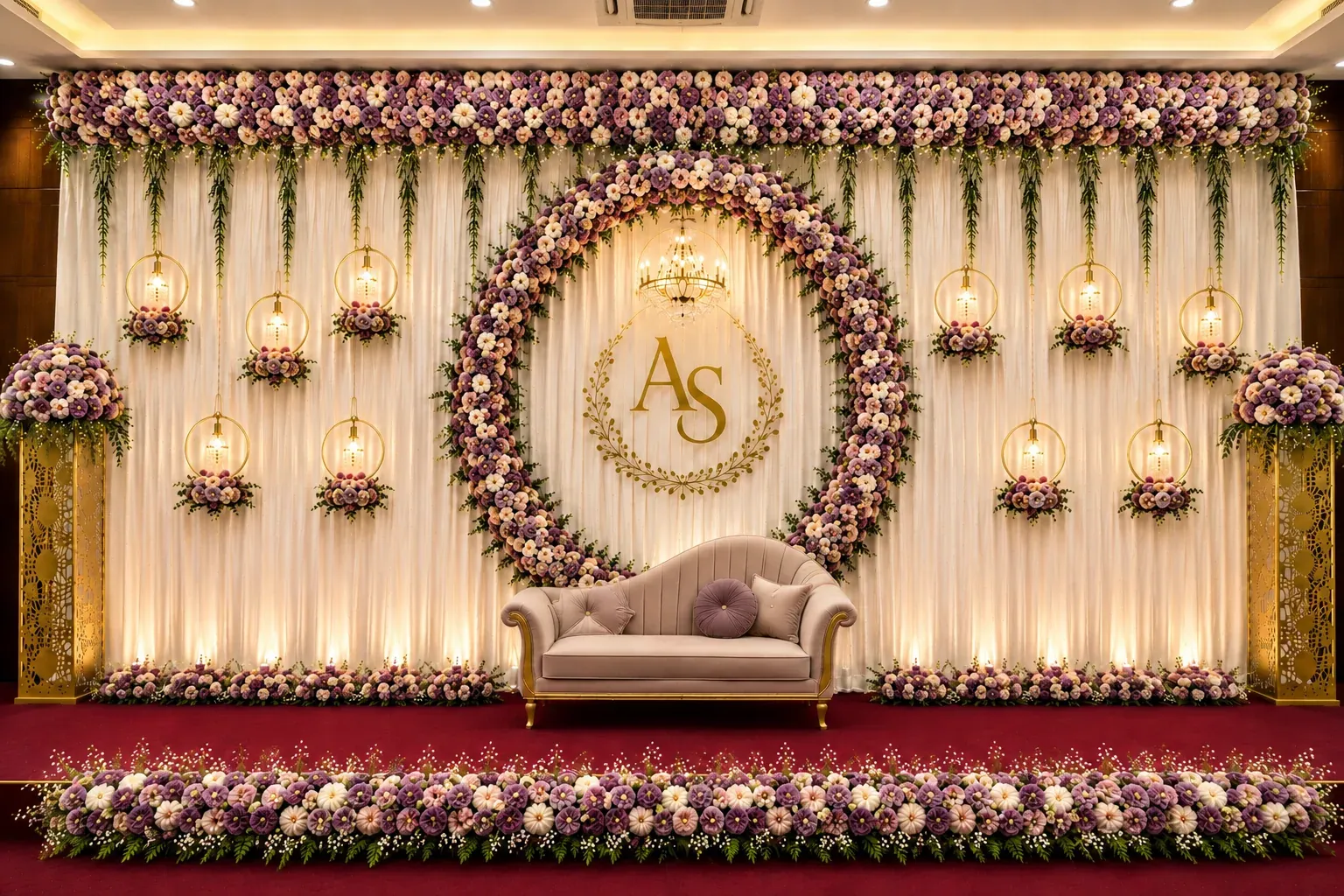 Monogram Floral Stage, Wedding Moments, Lobo Events Karkala